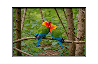 sniggling lovebirds